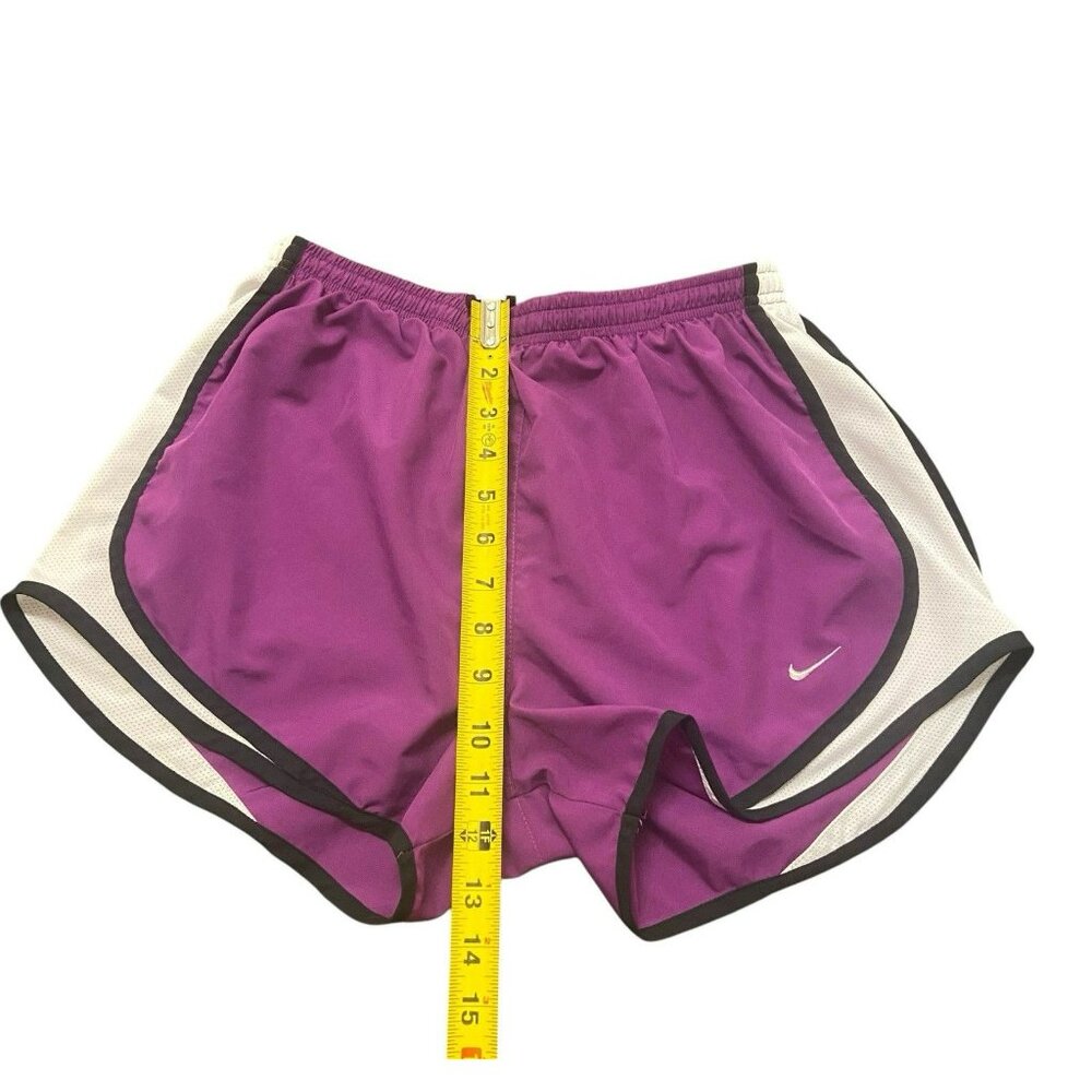 Nike Dri Fit Women’s Running Shorts‎ M Drawstring Purple Black White - Picture 3 of 7